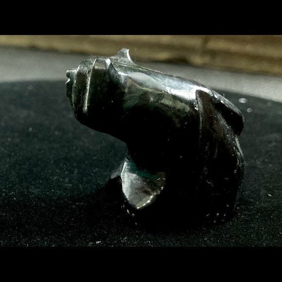 Vintage ZUNI Native American Hand Carved Fetish Turquoise Eyes DAVID CHAVEZ - Picture 8 of 10